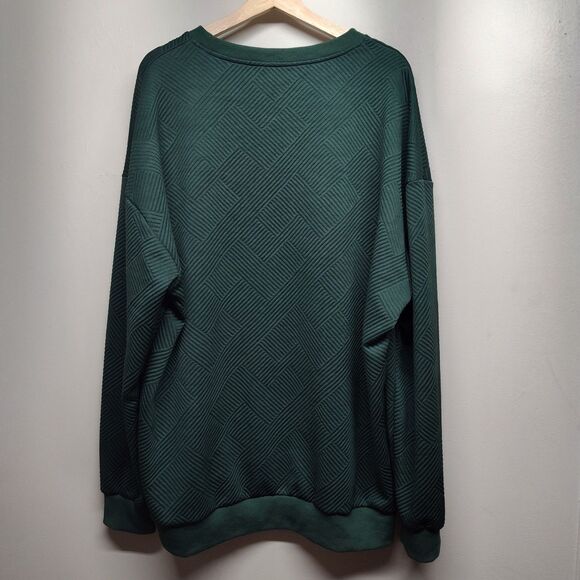 Jmierr Pullover Sweater Men Size 2XL Green Textured Casual Fall Winter - Picture 6 of 10
